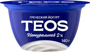 Йогурт Греческий Teos Натуральный 2% 140 гр
